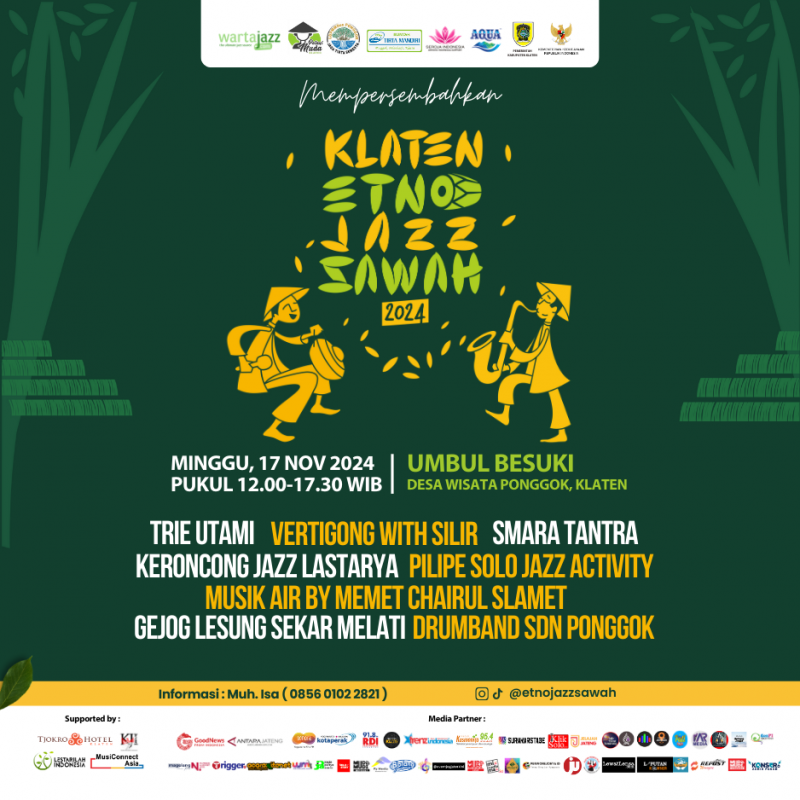 Klaten Etno Jazz Sawah 2024, Padukan Harmoni Musik & Alam Dalam Sebuah Gerakan Lestari Untuk Kedaulatan Air & Ketahanan Pangan