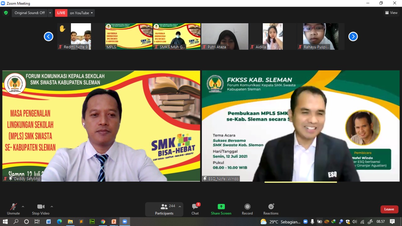 Ribuan Siswa SMK Se-Sleman Mengikuti MPLS Secara Virtual