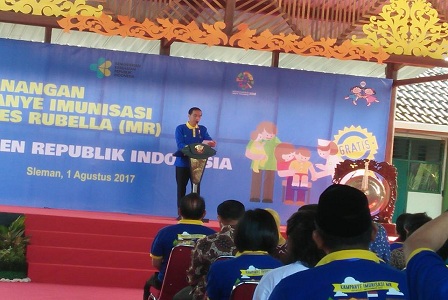Jokowi Canangan Kampanye Tingkat Nasional Imunisasi MR di Sleman