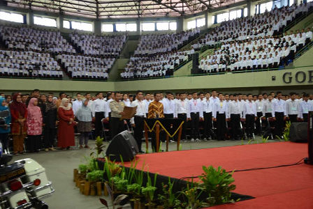 Pakta Integritas Penerimaan Anggota Polri 2017 Polda DIY Berlangsung di GOR UNY